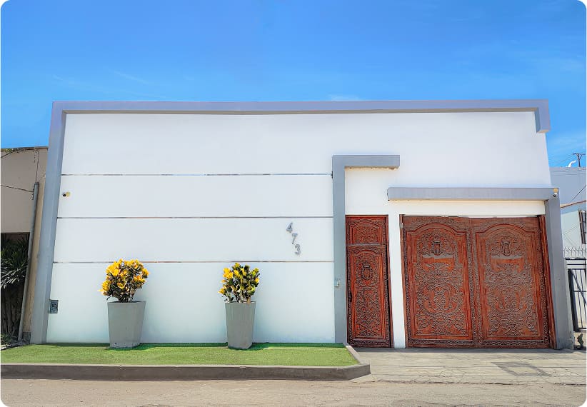 fachada del domicilio